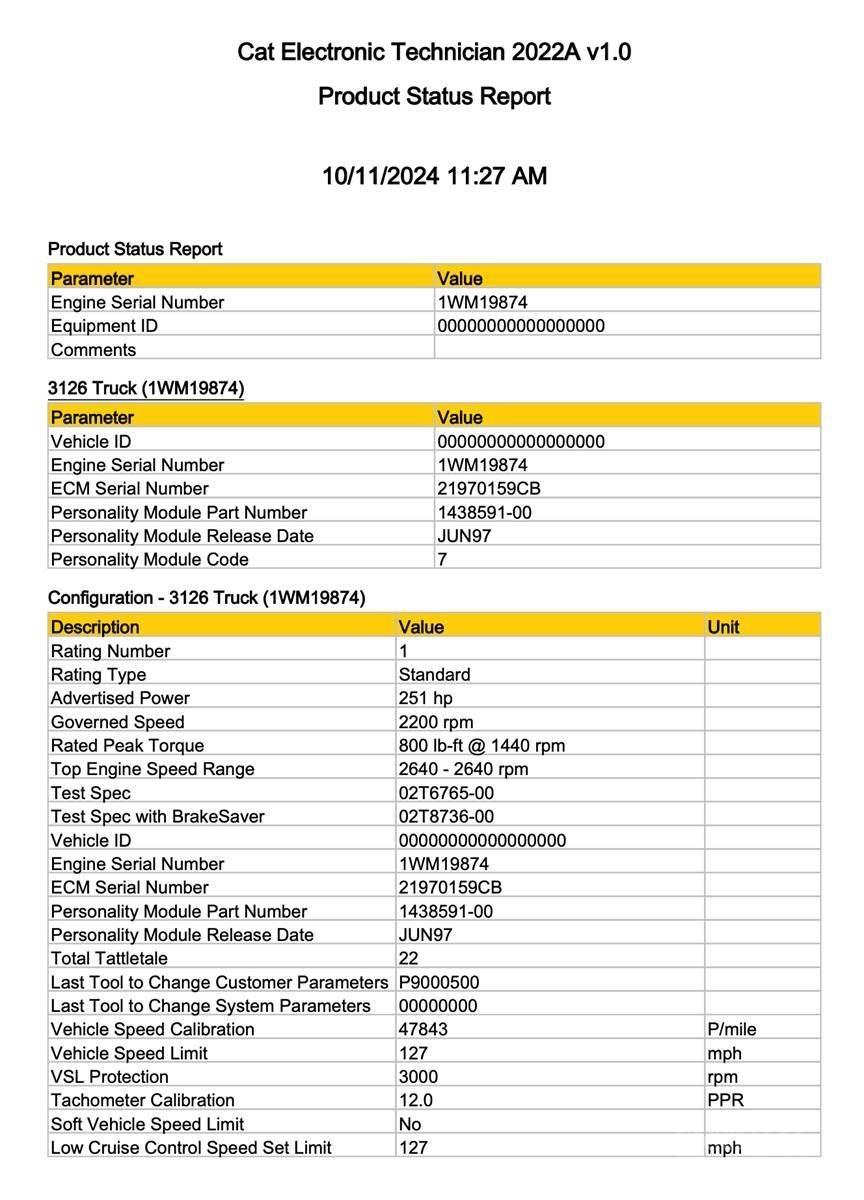 CAT 3126 Elektronik