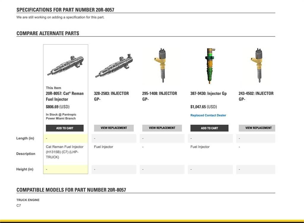CAT C7 Diger aksam