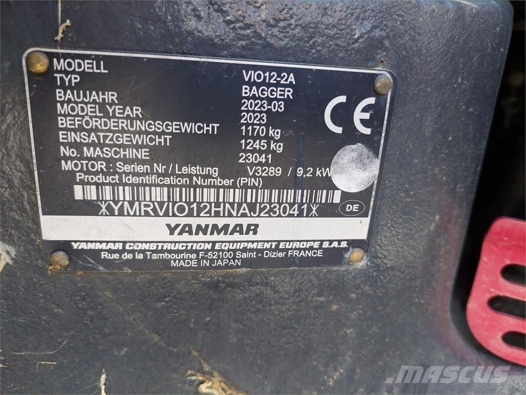 Yanmar Vio 12 Paletli ekskavatörler