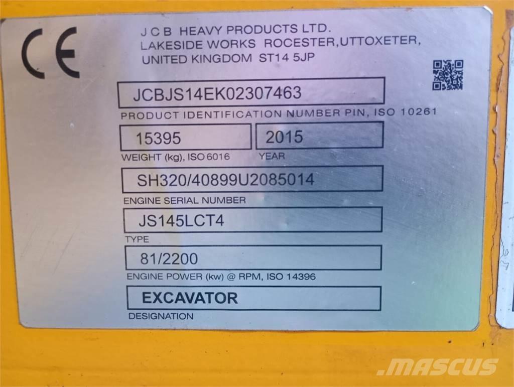 JCB JS 145 Paletli ekskavatörler