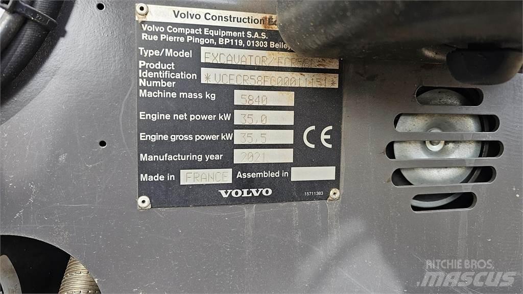 Volvo ECR 58 F Mini ekskavatörler, 7 tona dek