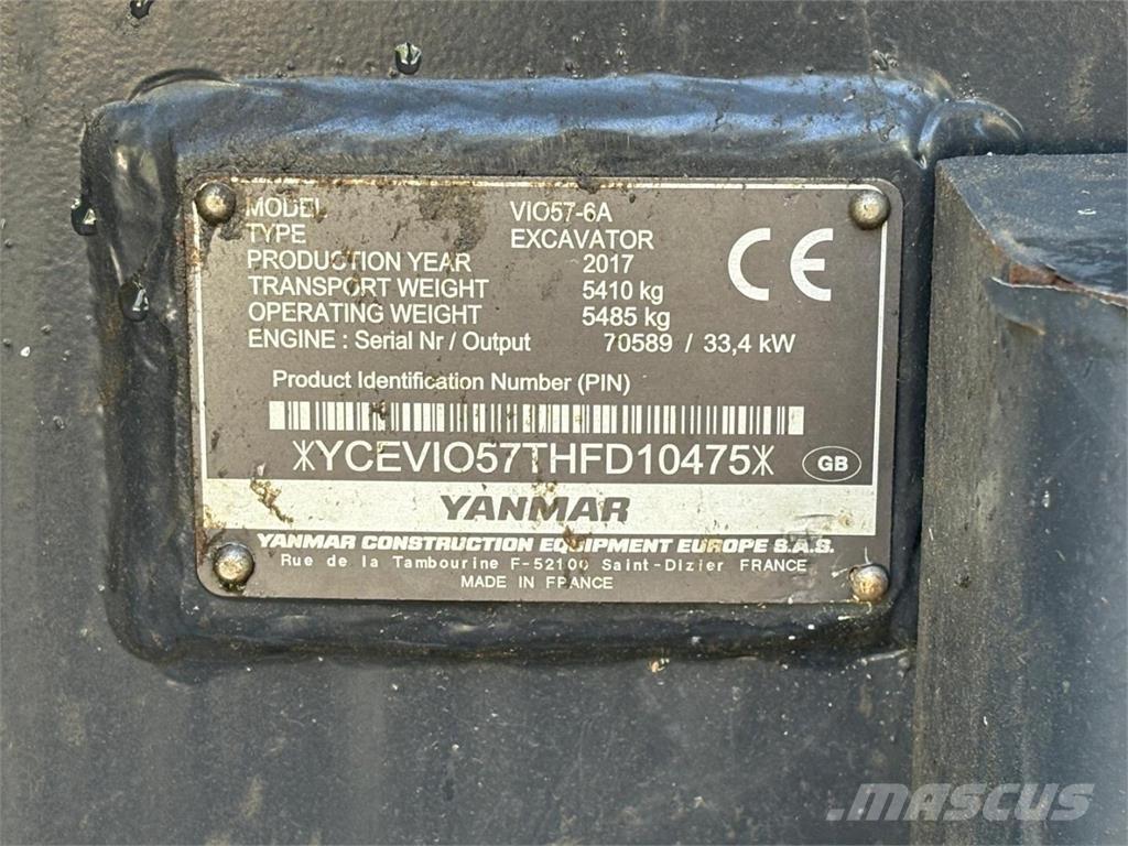 Yanmar VIO 57-6A Mini ekskavatörler, 7 tona dek