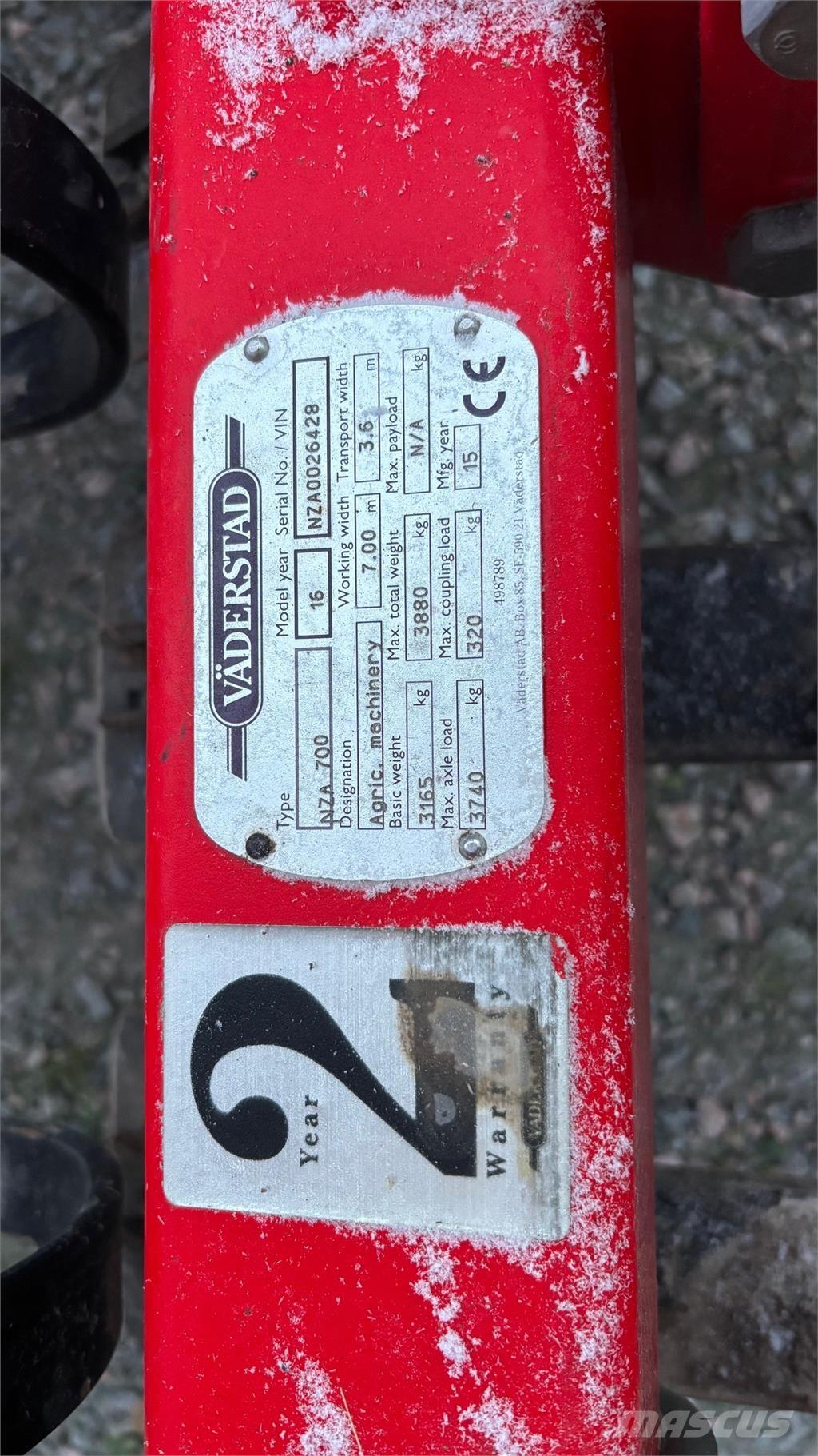 Väderstad NZA 800 HARV Tirmiklar