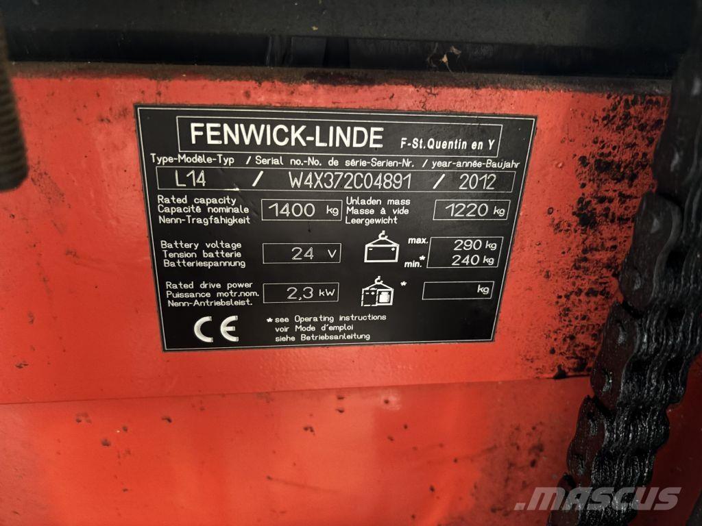 Linde L14 Yaya kumandali istif makinasi