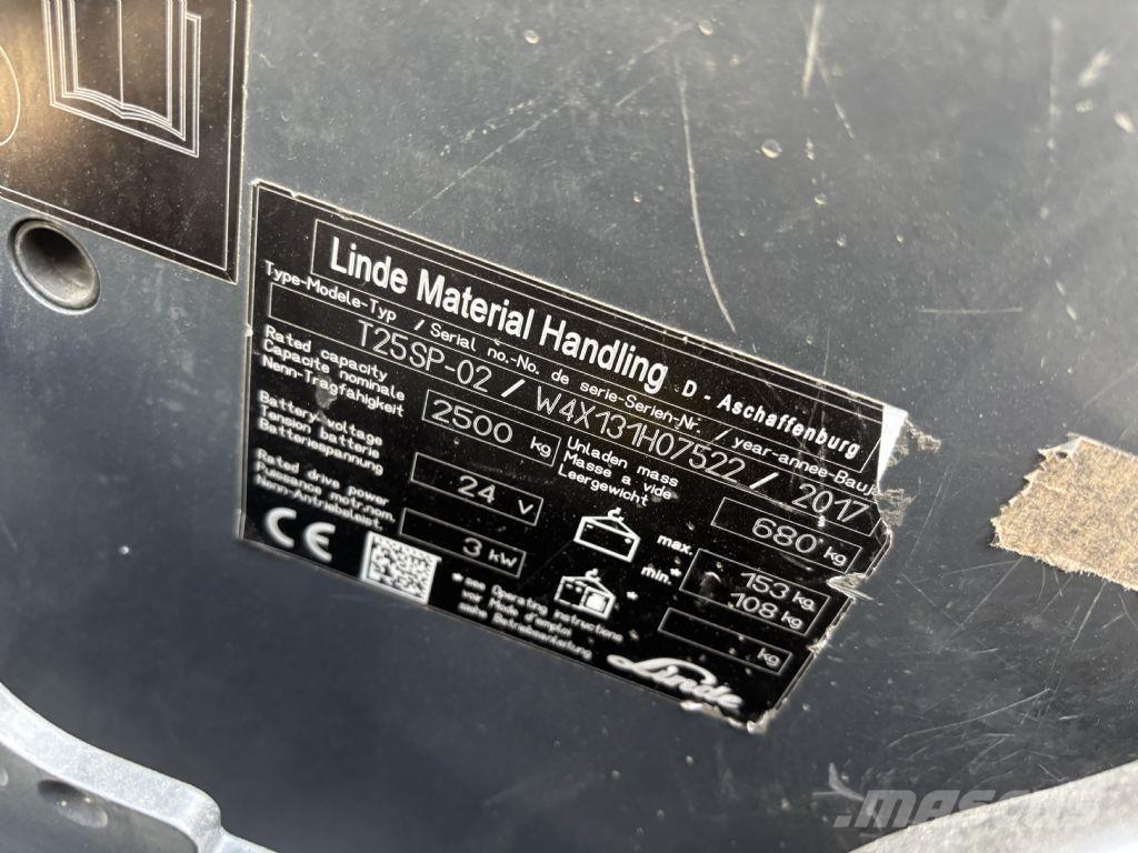 Linde T25SP-02 Akülü depo ekipmanları