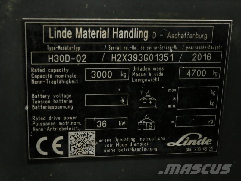 Linde H30D-02 393 DONOR Dizel forkliftler
