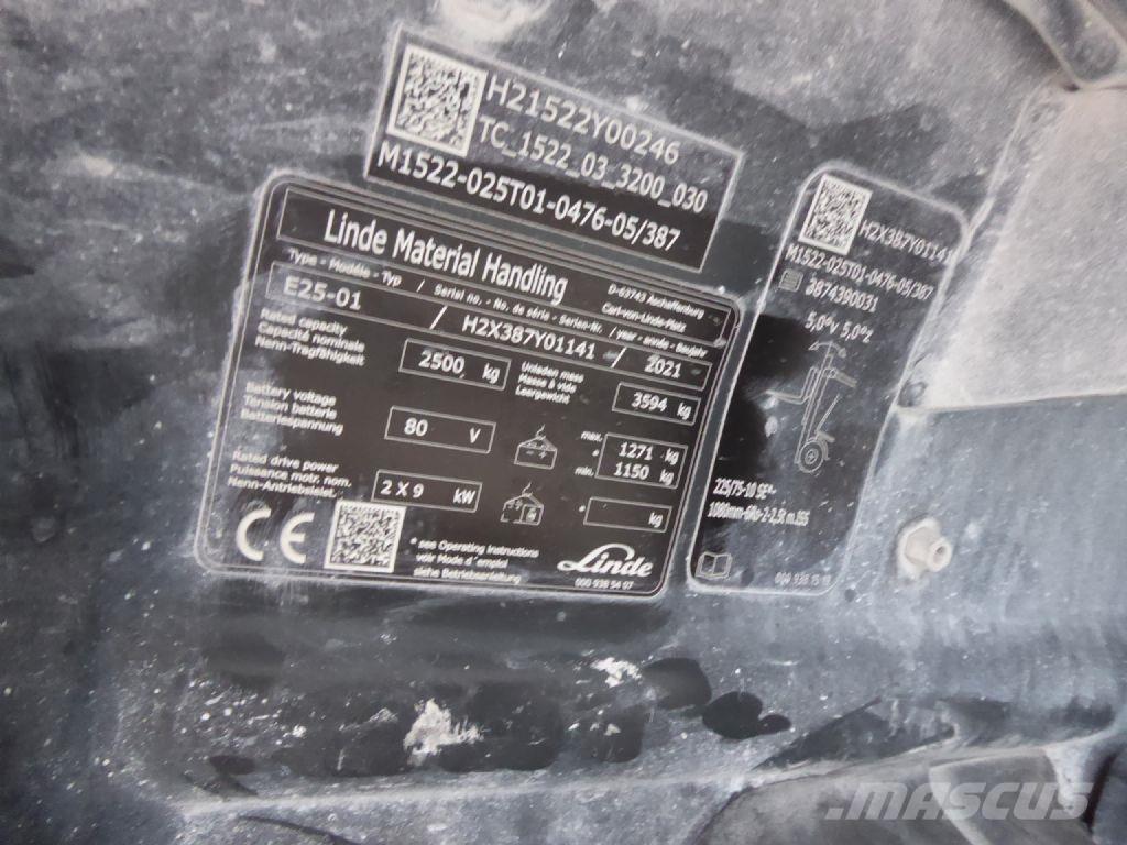 Linde E25-01 Elektrikli forkliftler