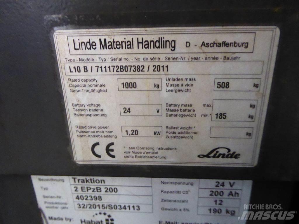 Linde L10B Yaya kumandali istif makinasi