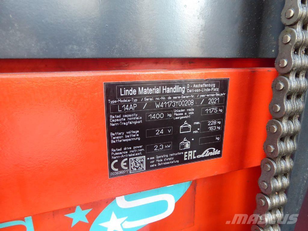 Linde L14 AP Yaya kumandali istif makinasi