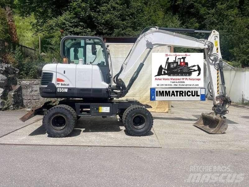 Bobcat E55W Lastik tekerli ekskavatörler