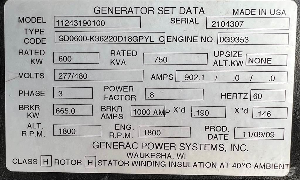 Generac SD600 Dizel Jeneratörler