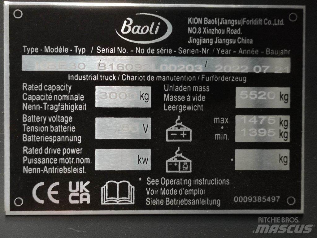 Baoli KBE30 Elektrikli forkliftler