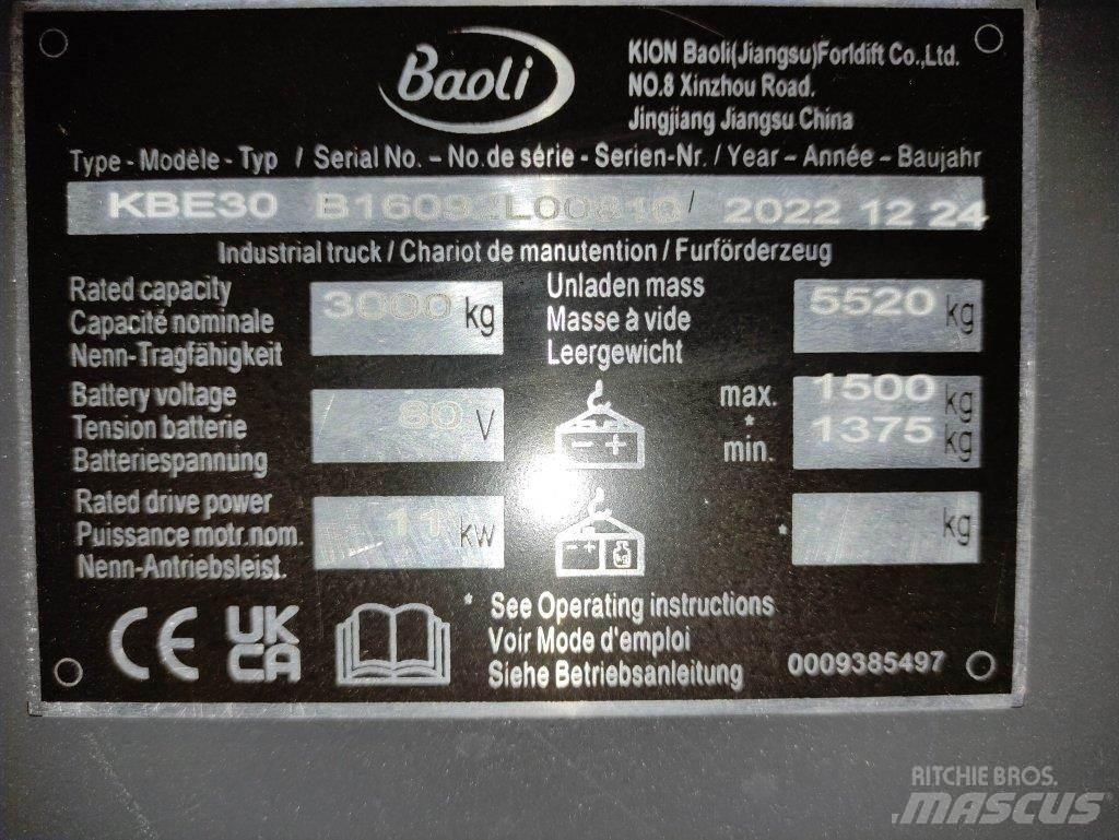 Baoli KBE30 Elektrikli forkliftler