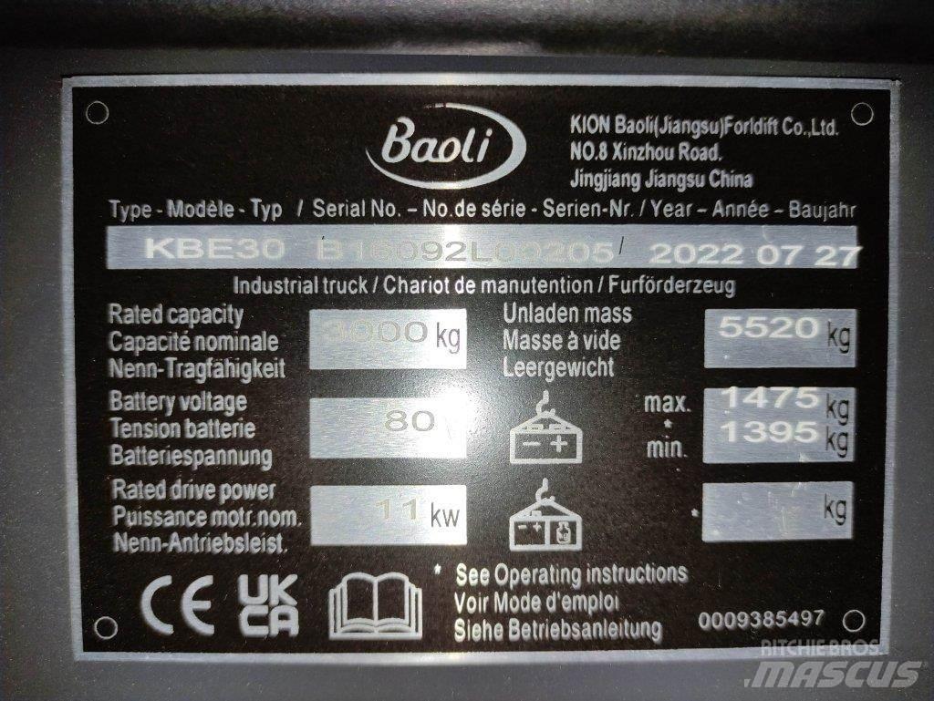 Baoli KBE30 Elektrikli forkliftler