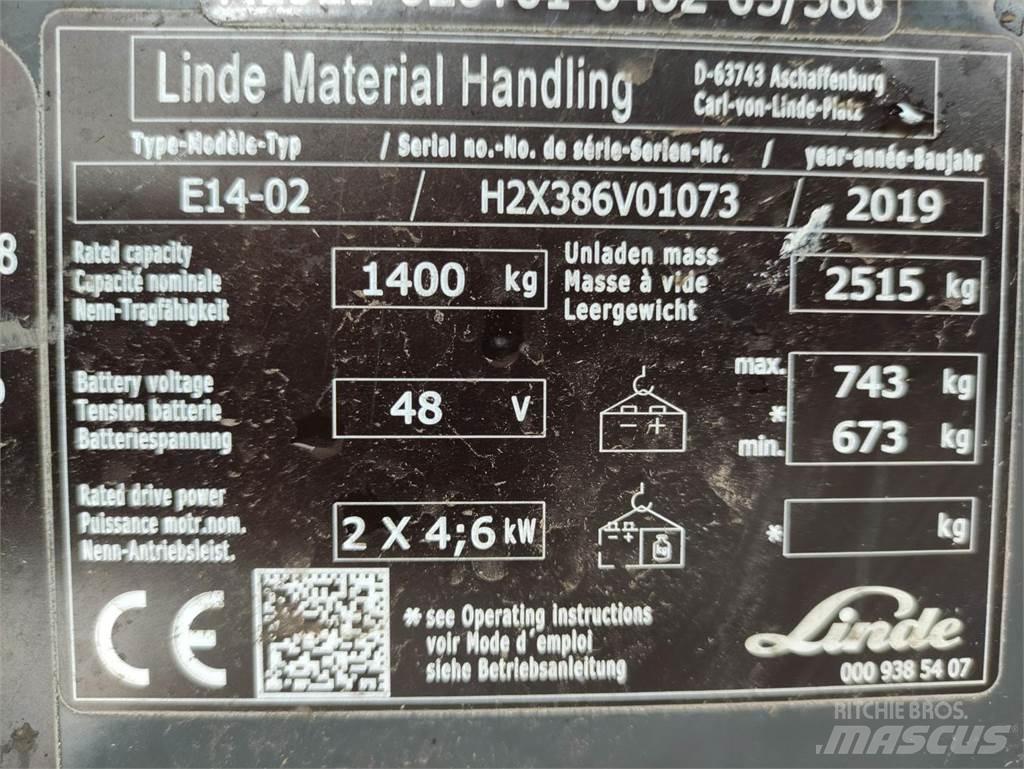 Linde E14-02-386-EVO Elektrikli forkliftler