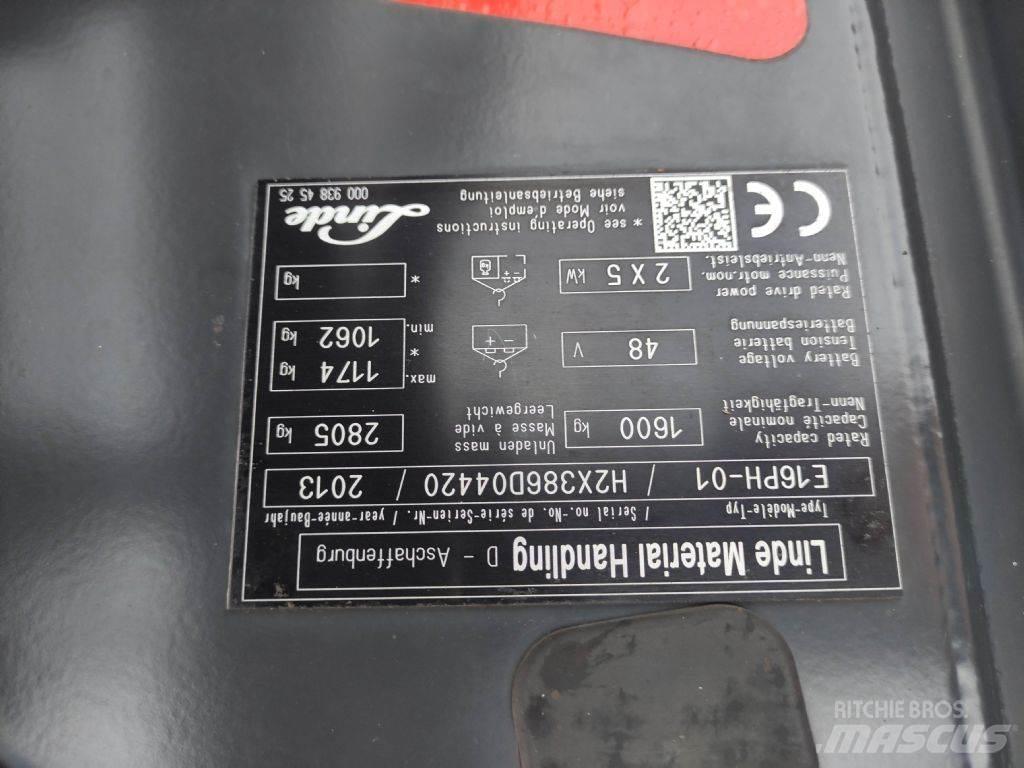 Linde E16PH-01-386 Elektrikli forkliftler