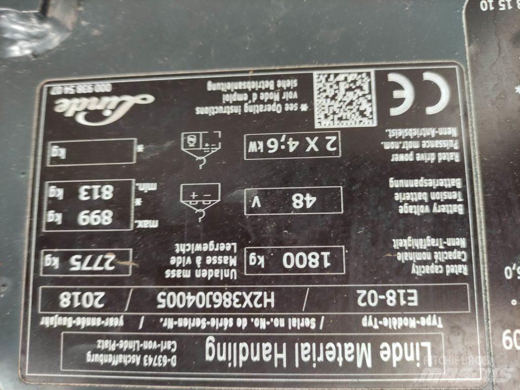 Linde E18-02-386 EVO Elektrikli forkliftler