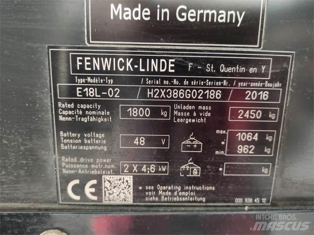 Linde E18L-02-386 Elektrikli forkliftler