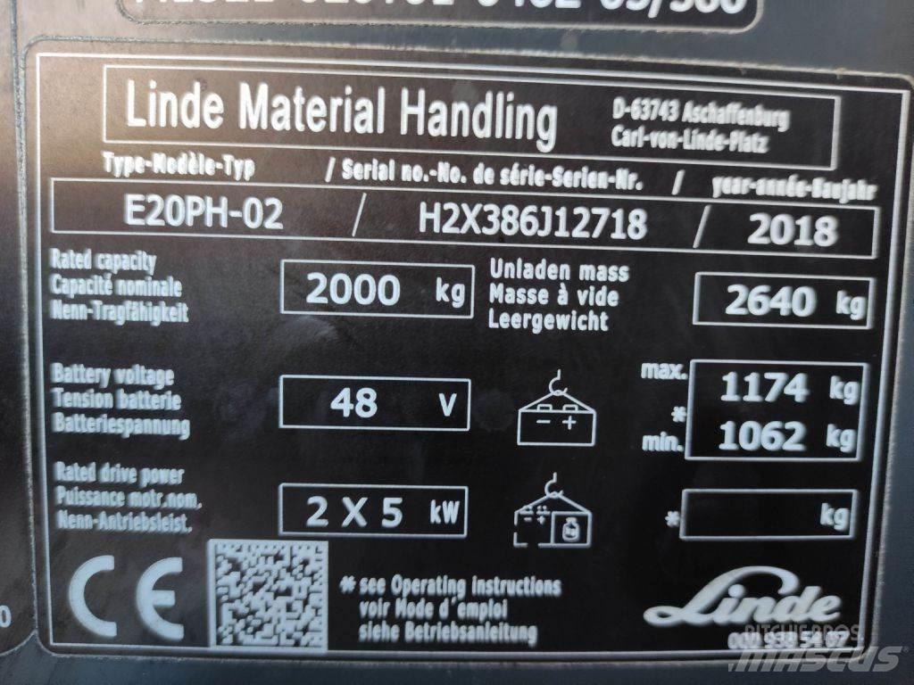 Linde E20P-02-386 EVO Elektrikli forkliftler