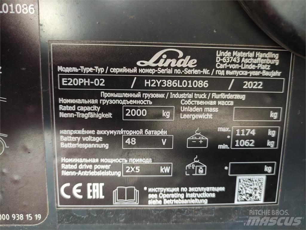 Linde E20PH-02-386-EVO Elektrikli forkliftler