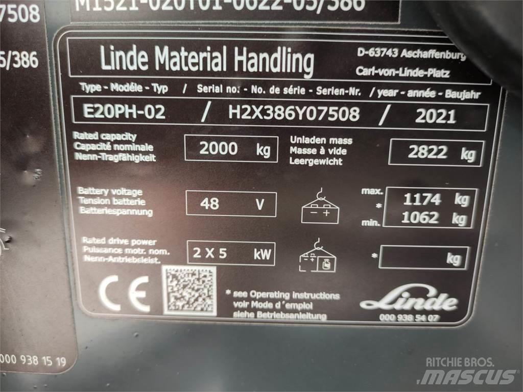 Linde E20PH-02-386-EVO Elektrikli forkliftler