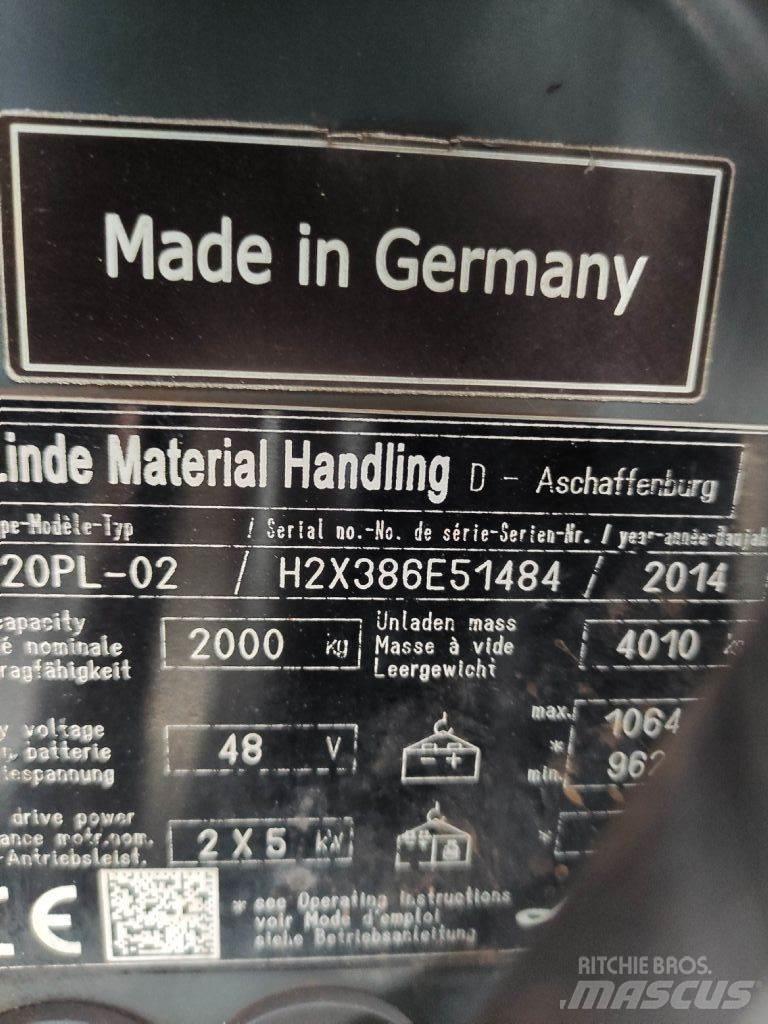 Linde E20PL-02-386 EVO Elektrikli forkliftler