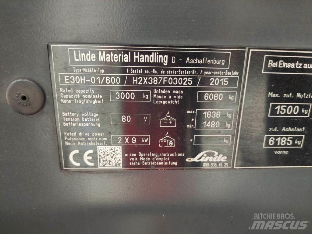 Linde E30H-01-600-387 Elektrikli forkliftler