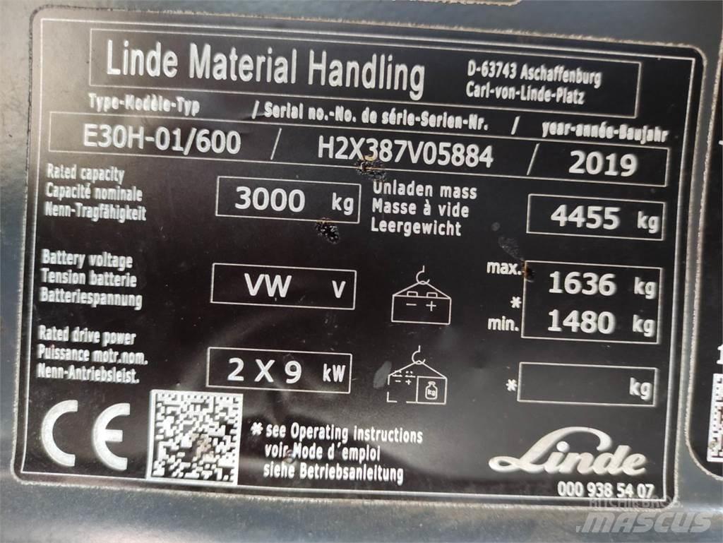 Linde E30H-01/600-387 Elektrikli forkliftler