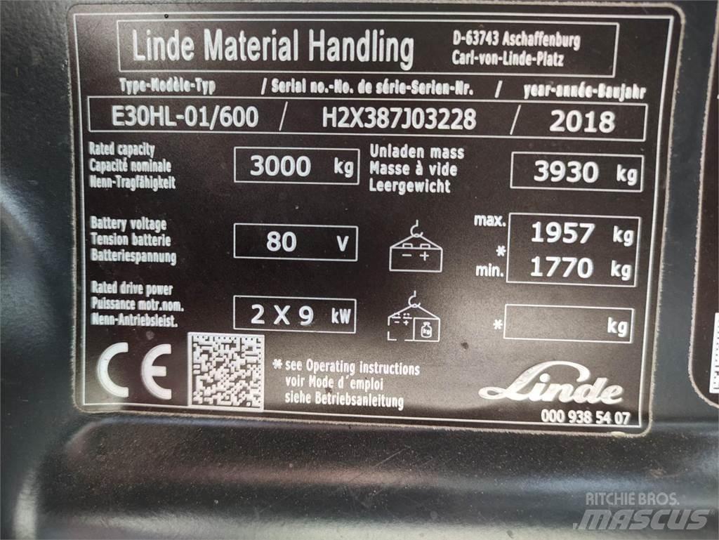 Linde E30HL-01/600-387 Elektrikli forkliftler