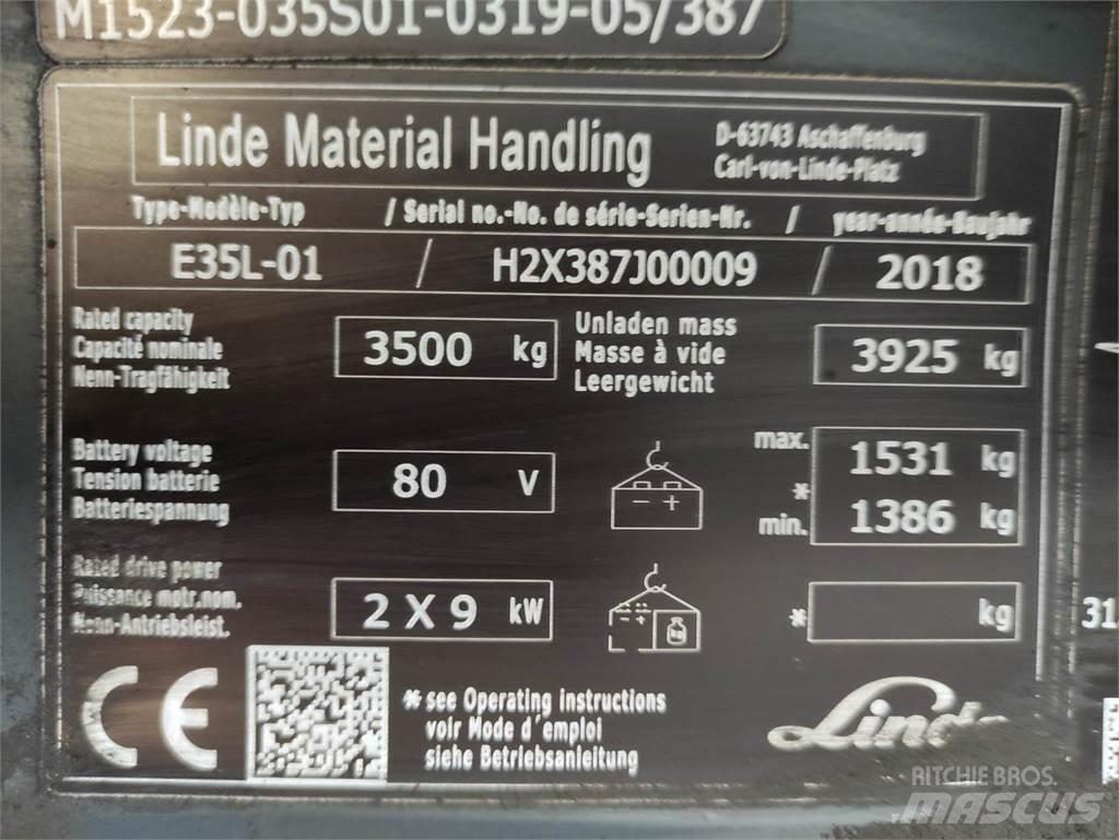 Linde E35L-01-387 Elektrikli forkliftler