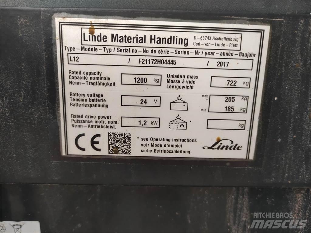 Linde L12 Yaya kumandali istif makinasi