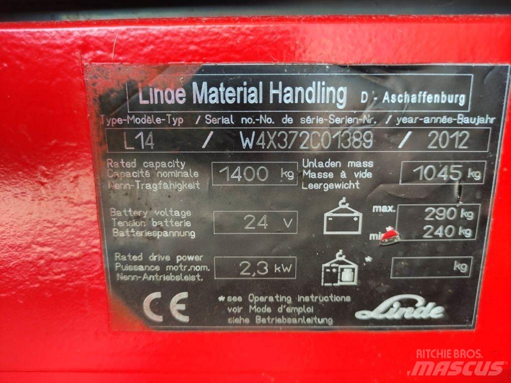 Linde L14-372 Yaya kumandali istif makinasi