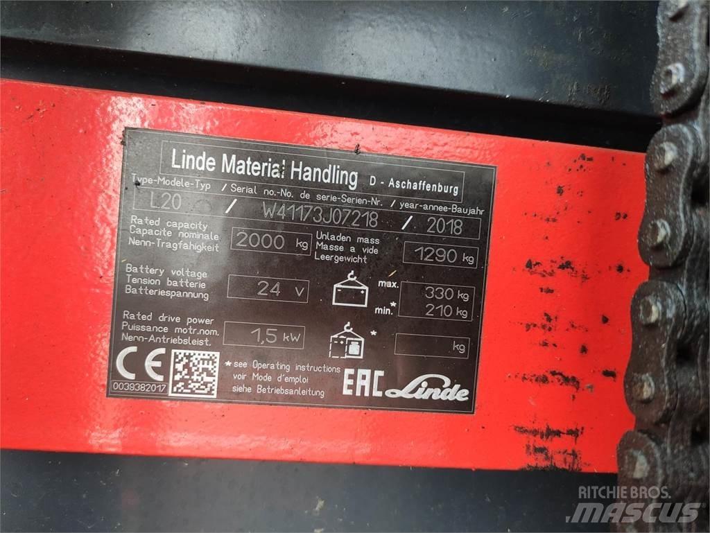 Linde L20i-1173 Yaya kumandali istif makinasi