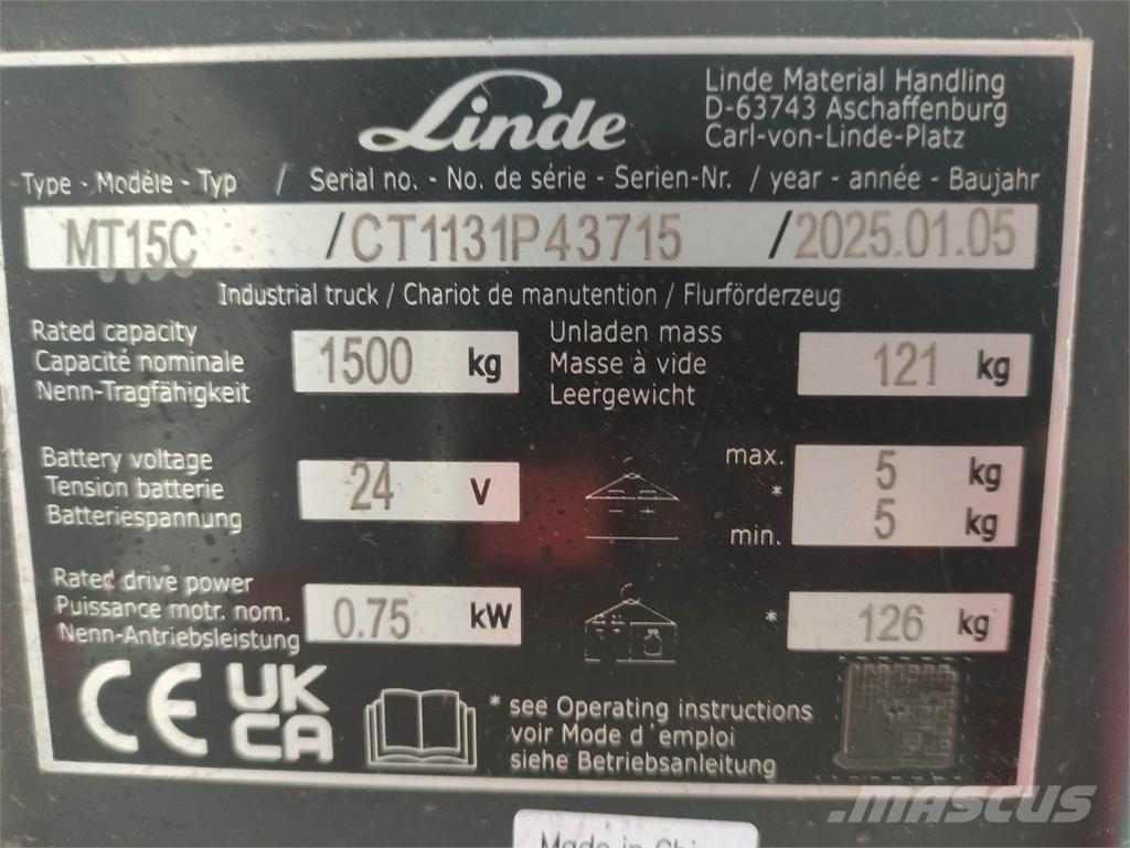 Linde MT15C Düsük seviye kaldirici
