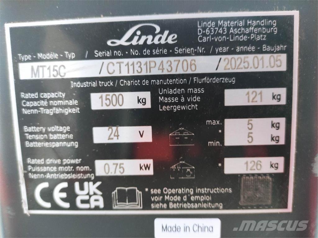 Linde MT15C Düsük seviye kaldirici
