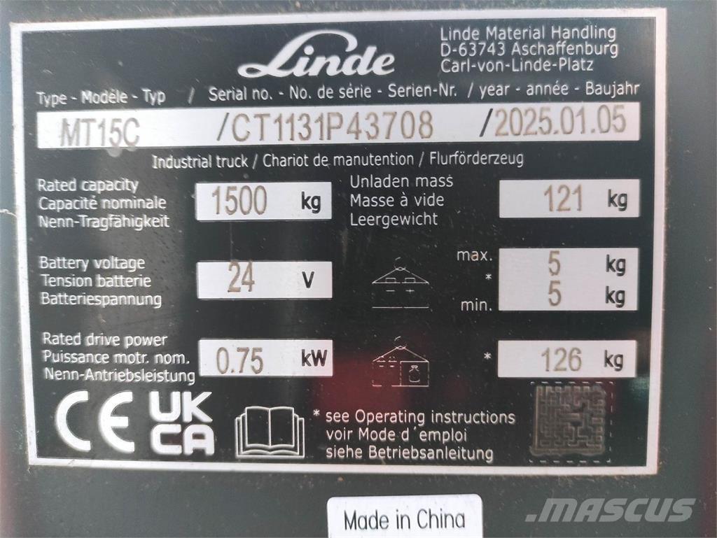 Linde MT15C Düsük seviye kaldirici