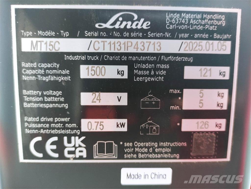 Linde MT15C Düsük seviye kaldirici