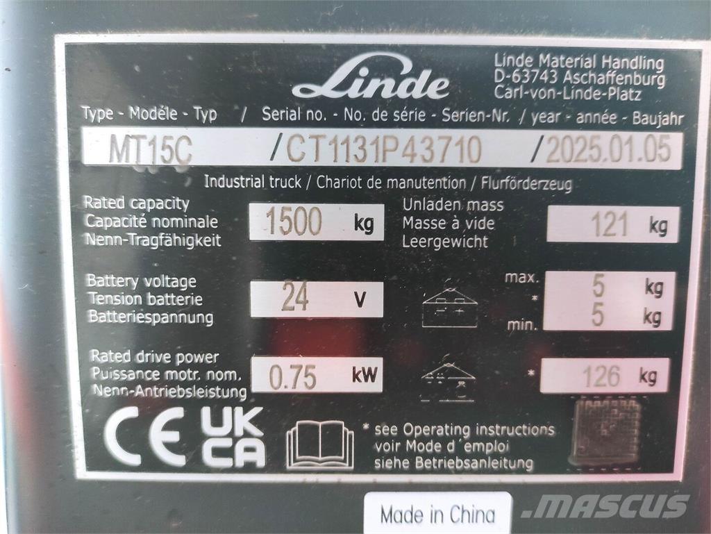 Linde MT15C Düsük seviye kaldirici