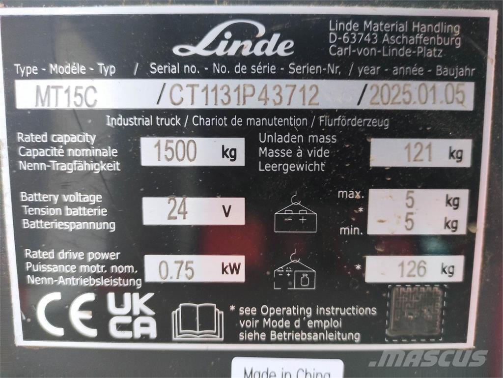 Linde MT15C Düsük seviye kaldirici