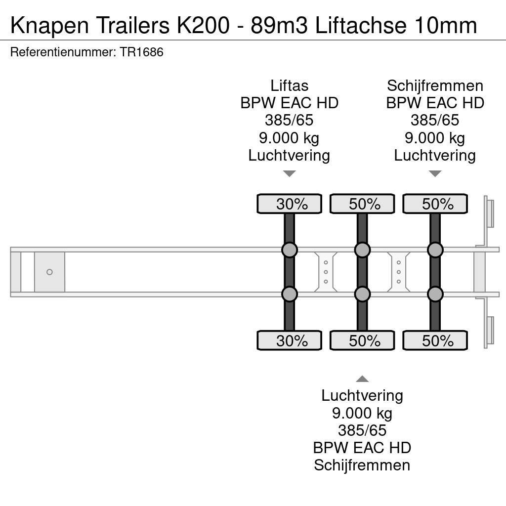 Knapen Trailers K200 - 89m3 Liftachse 10mm Kayar zemin yarı römorklar
