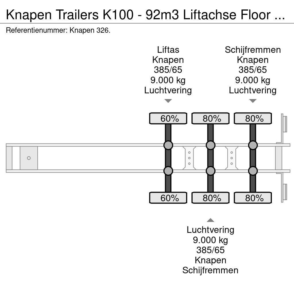 Knapen Trailers K100 - 92m3 Liftachse Floor 10mm APK/TUV Kayar zemin yarı römorklar