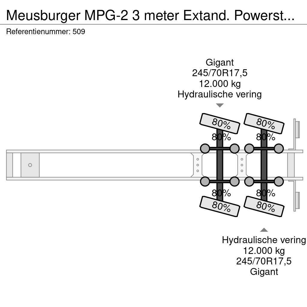 Meusburger MPG-2 3 meter Extand. Powersteering 12 Tons Axles! Low loader yari çekiciler