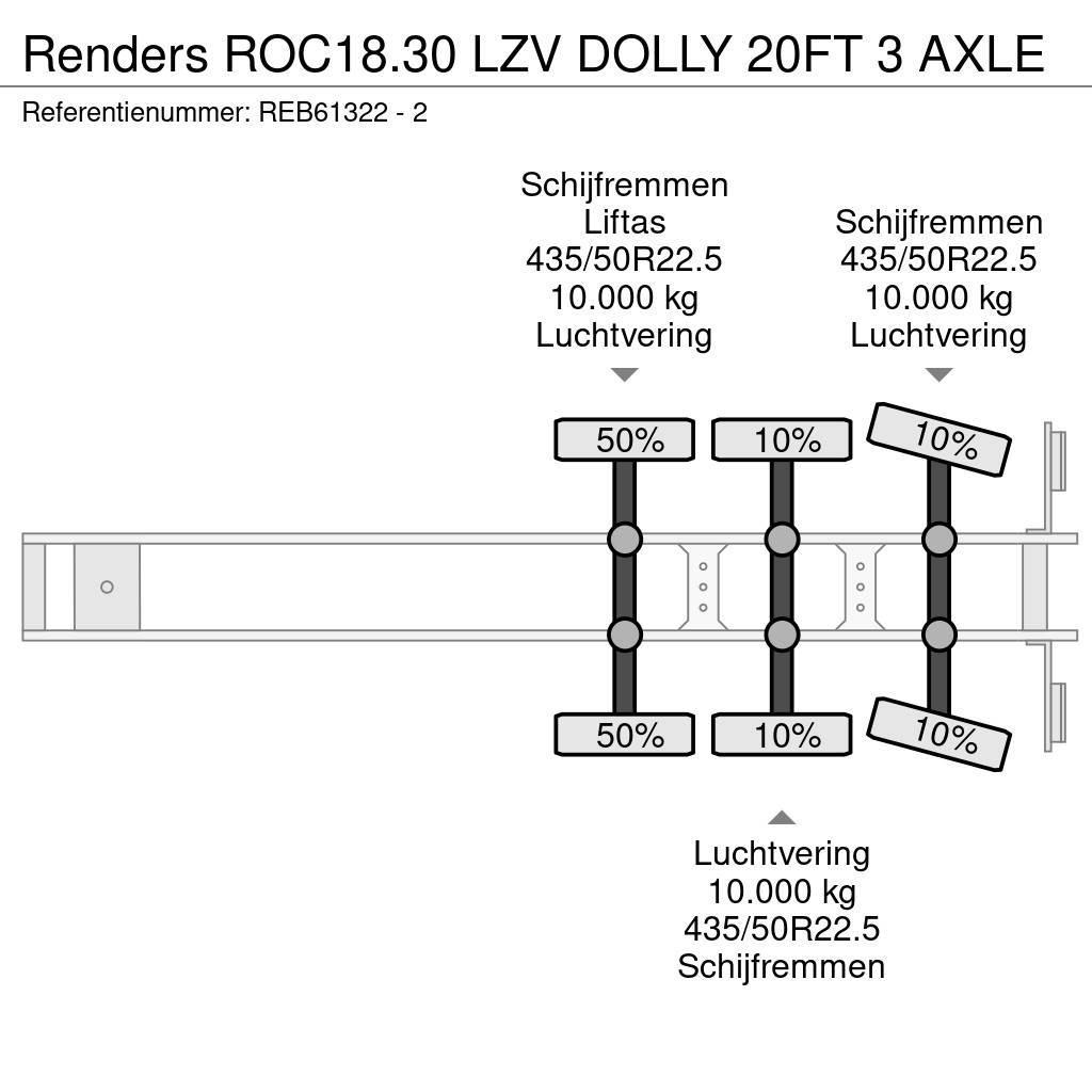 Renders ROC18.30 LZV DOLLY 20FT 3 AXLE Konteyner yari çekiciler