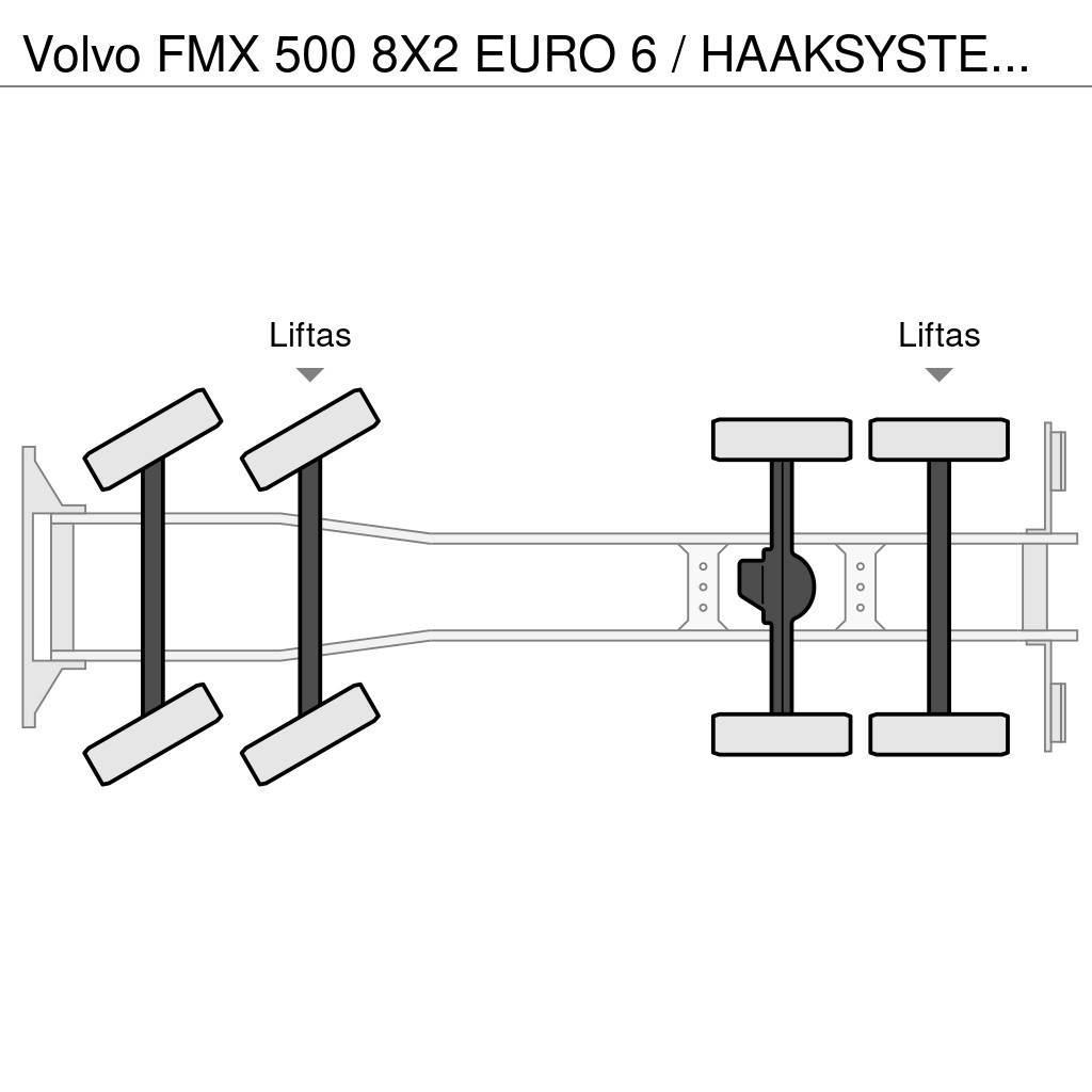 Volvo FMX 500 8X2 EURO 6 / HAAKSYSTEEM / PERFECT CONDITI Vinçli kamyonlar