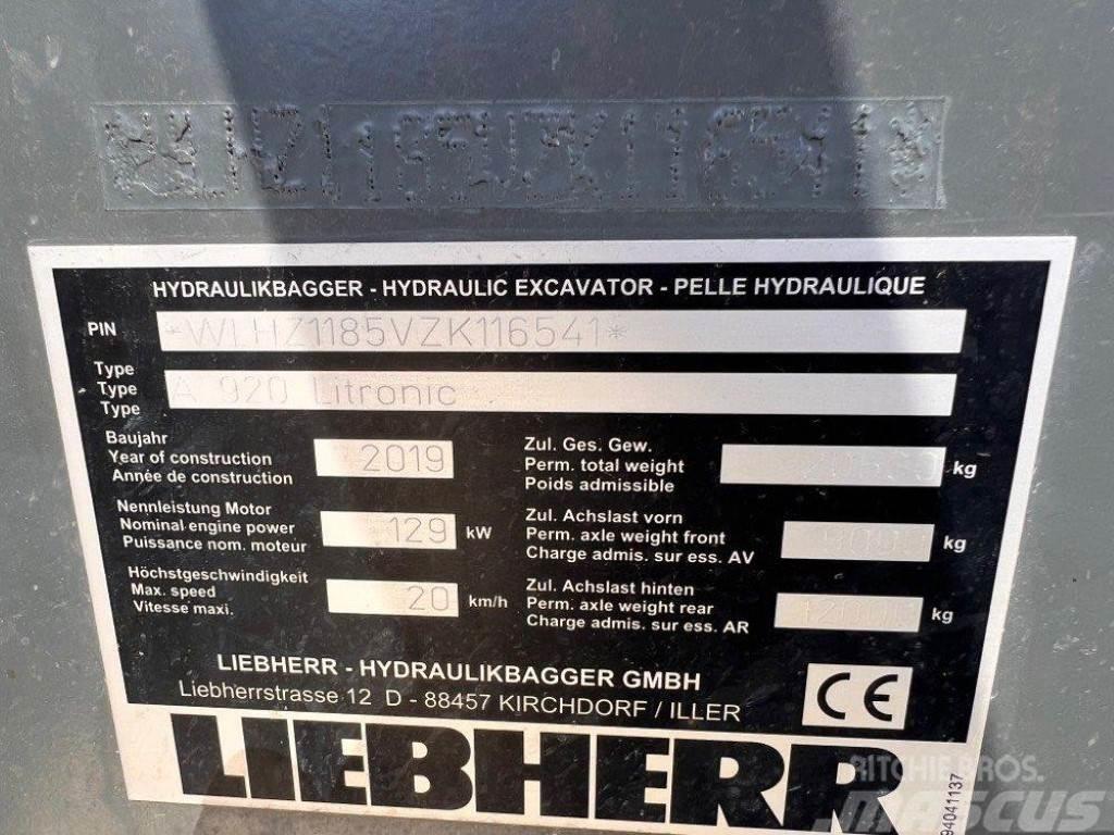 Liebherr A 920 Litronic Lastik tekerli ekskavatörler