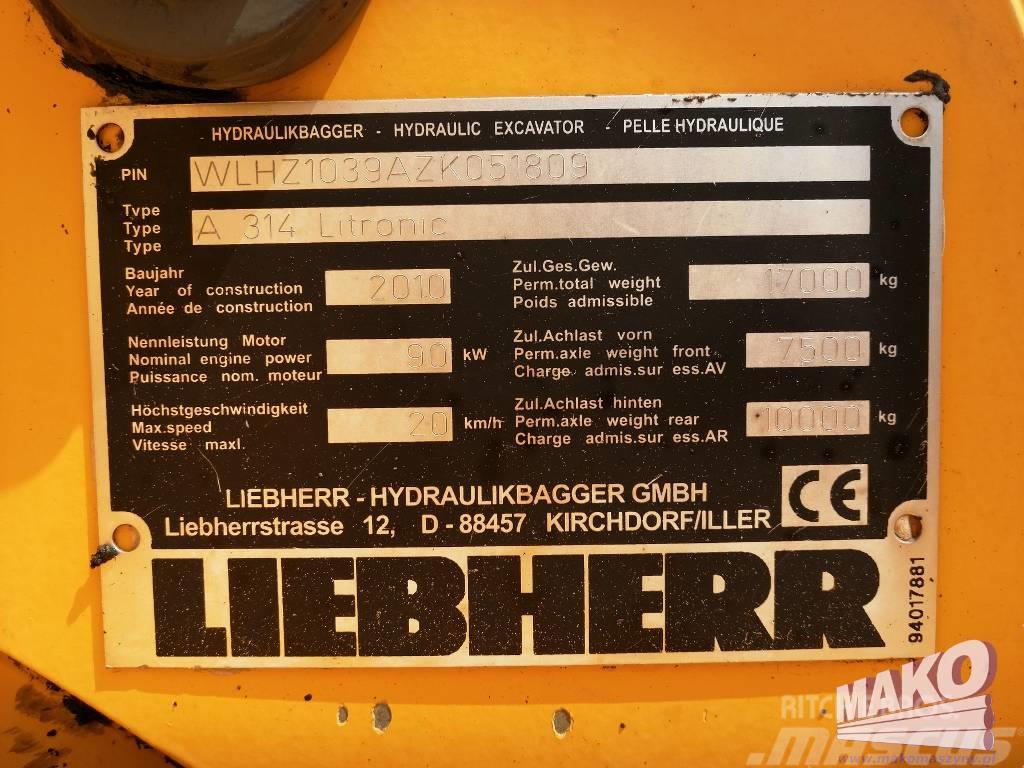 Liebherr A 314 Litronic Lastik tekerli ekskavatörler