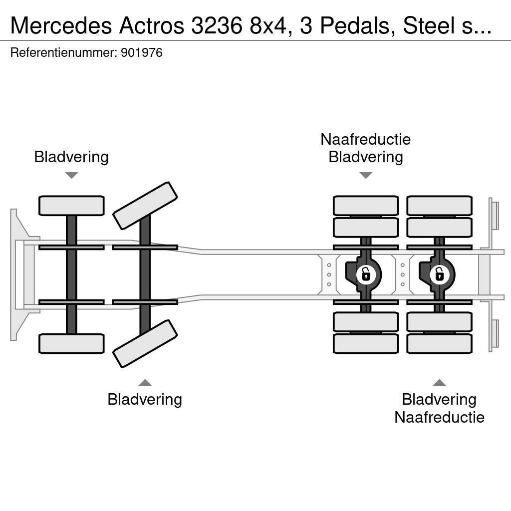 Mercedes-Benz Actros 3236 8x4, 3 Pedals, Steel suspension, Telli Damperli kamyonlar