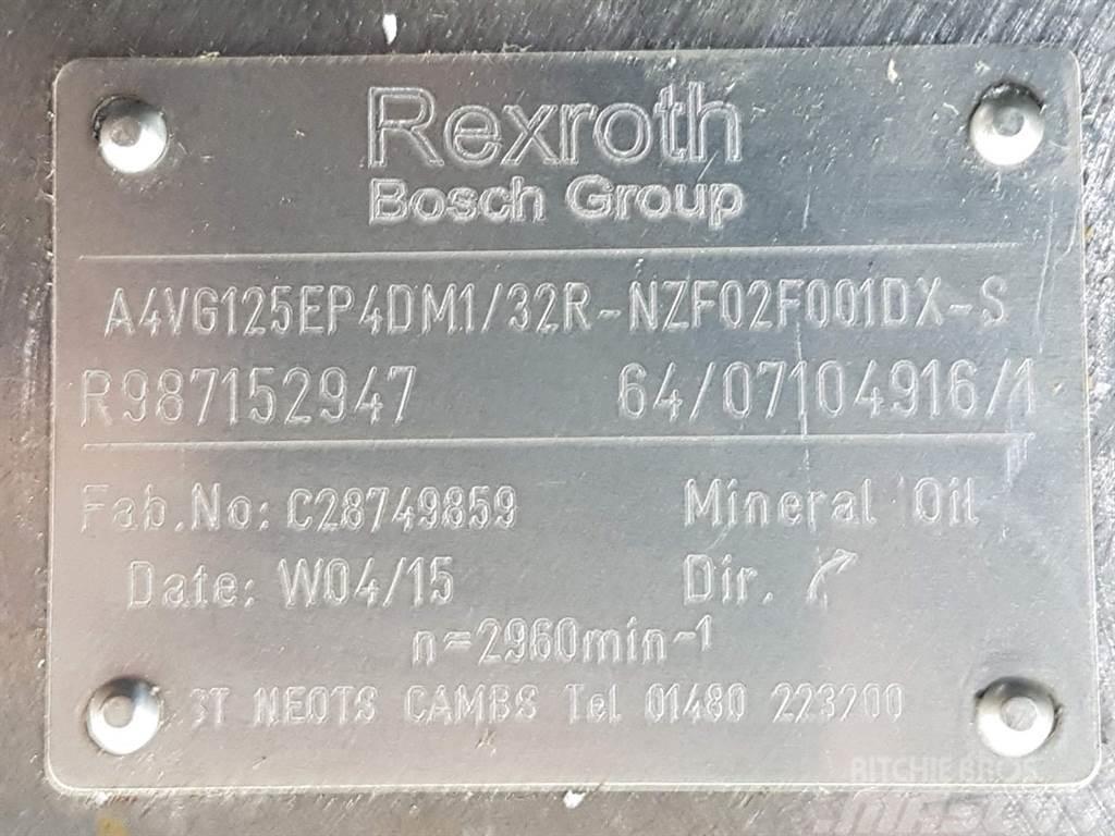Rexroth A4VG125EP4DM1/32R-R987152947-Drive pump/Fahrpumpe Hidrolik