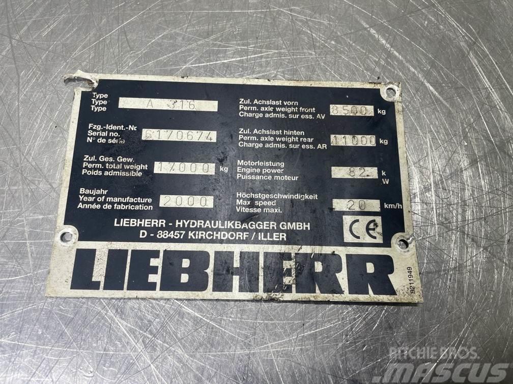Liebherr A316 -  (For parts) Lastik tekerli ekskavatörler
