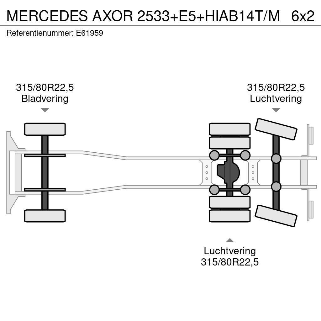 Mercedes-Benz AXOR 2533+E5+HIAB14T/M Flatbed kamyonlar